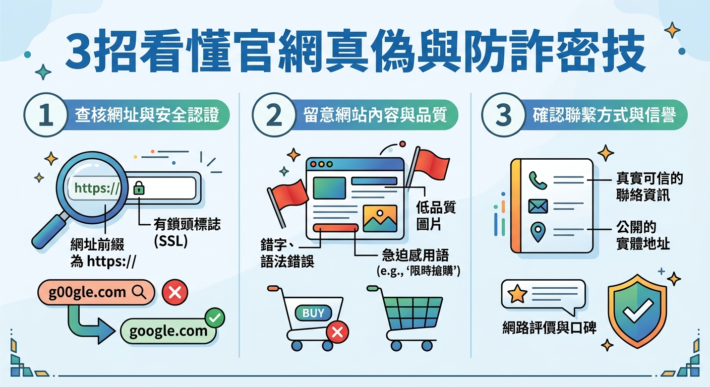 3招看懂官網真偽與防詐密技